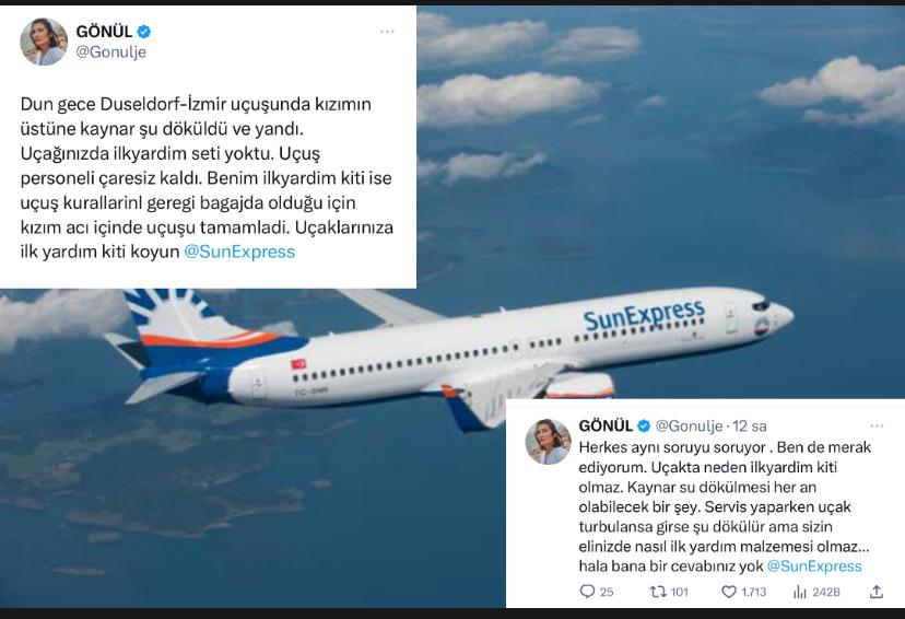 Ünlü sanatçının çocuğunun üzerine uçakta kaynar su döküldü