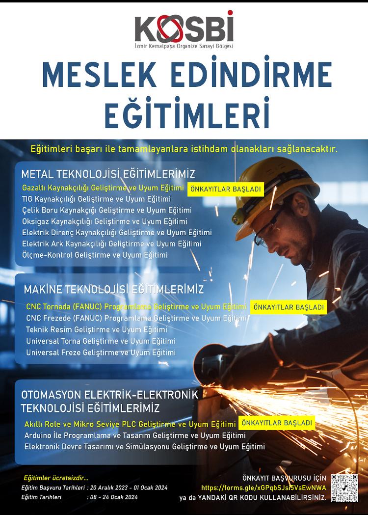 KOSBİ meslek edindirme eğitimleri başlıyor