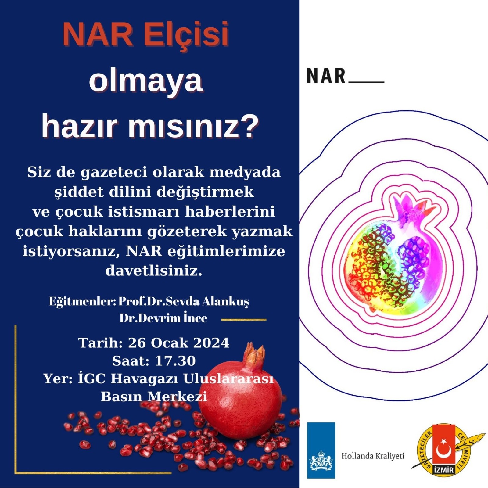 İGC gazetecileri şiddete karşı ‘Nar’ elçisi olmaya çağırıyor