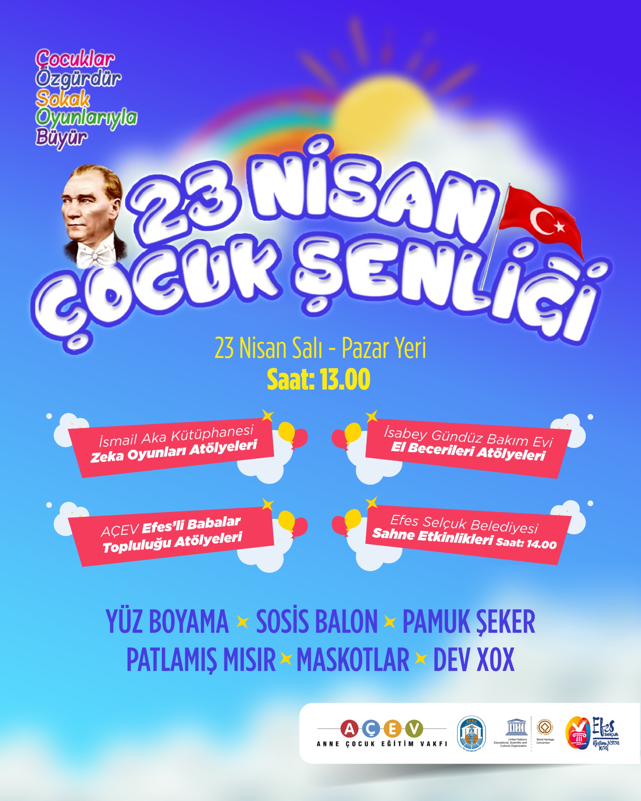 23 Nisan’da çocuk şenliği Efes Selçuk’a renk katacak