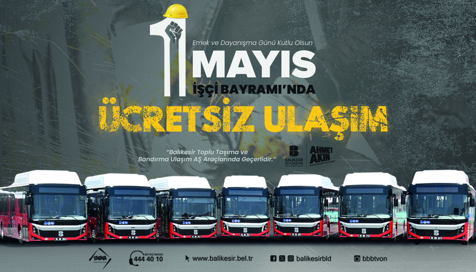 Başkan Akın, İşçi Bayramı’nda toplu ulaşımı ücretsiz yaptı
